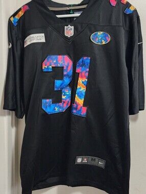 Crucial Catch Black Jersey Patch with Multicolor Stripe